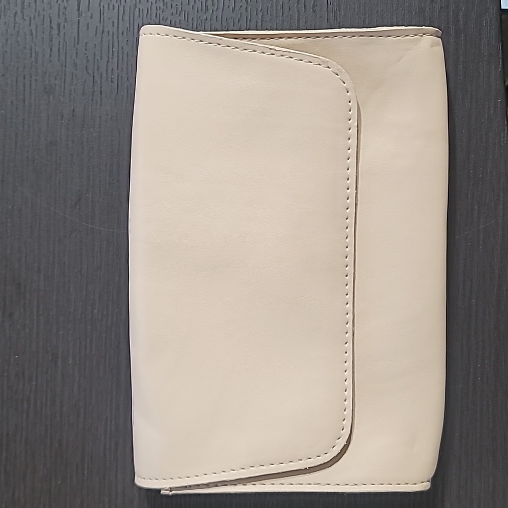 New bone color vegan Leather clutch
